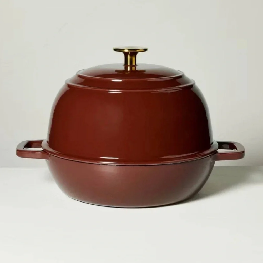 Hearth & Hand Magnolia - FALL Maroon Red Dutch Bread Oven Cast Iron BRAND NEW